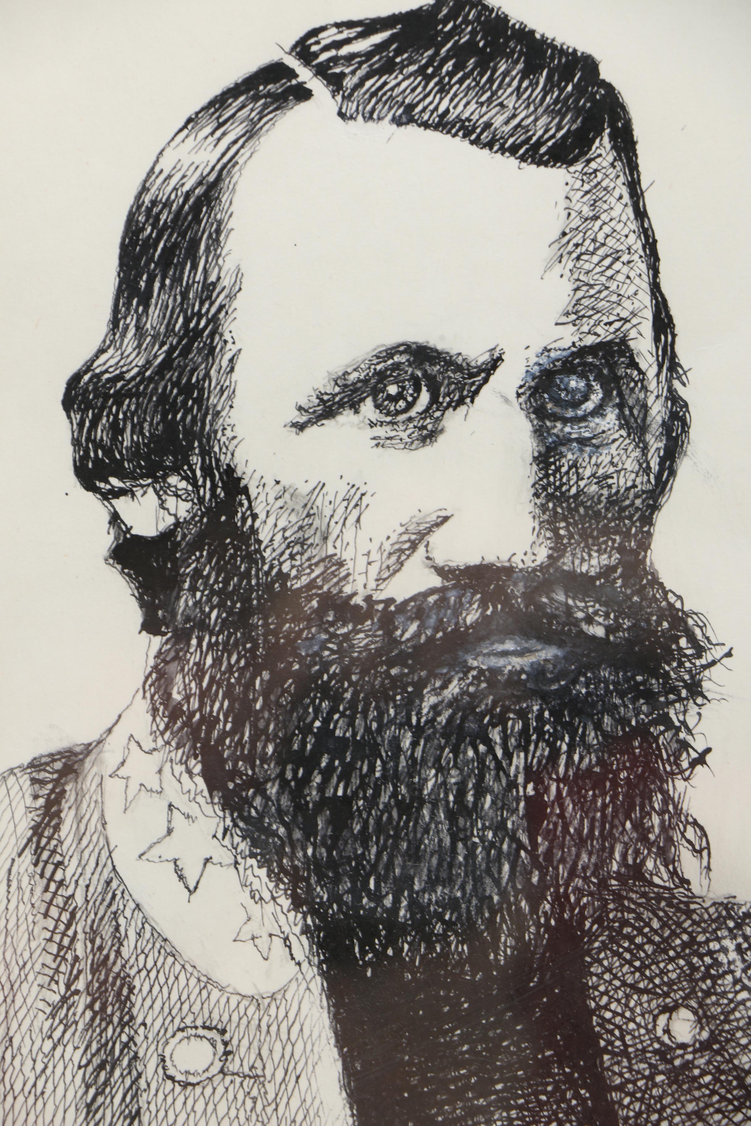 Richard Guy Original Pen and Ink Drawings of Civil War Figures