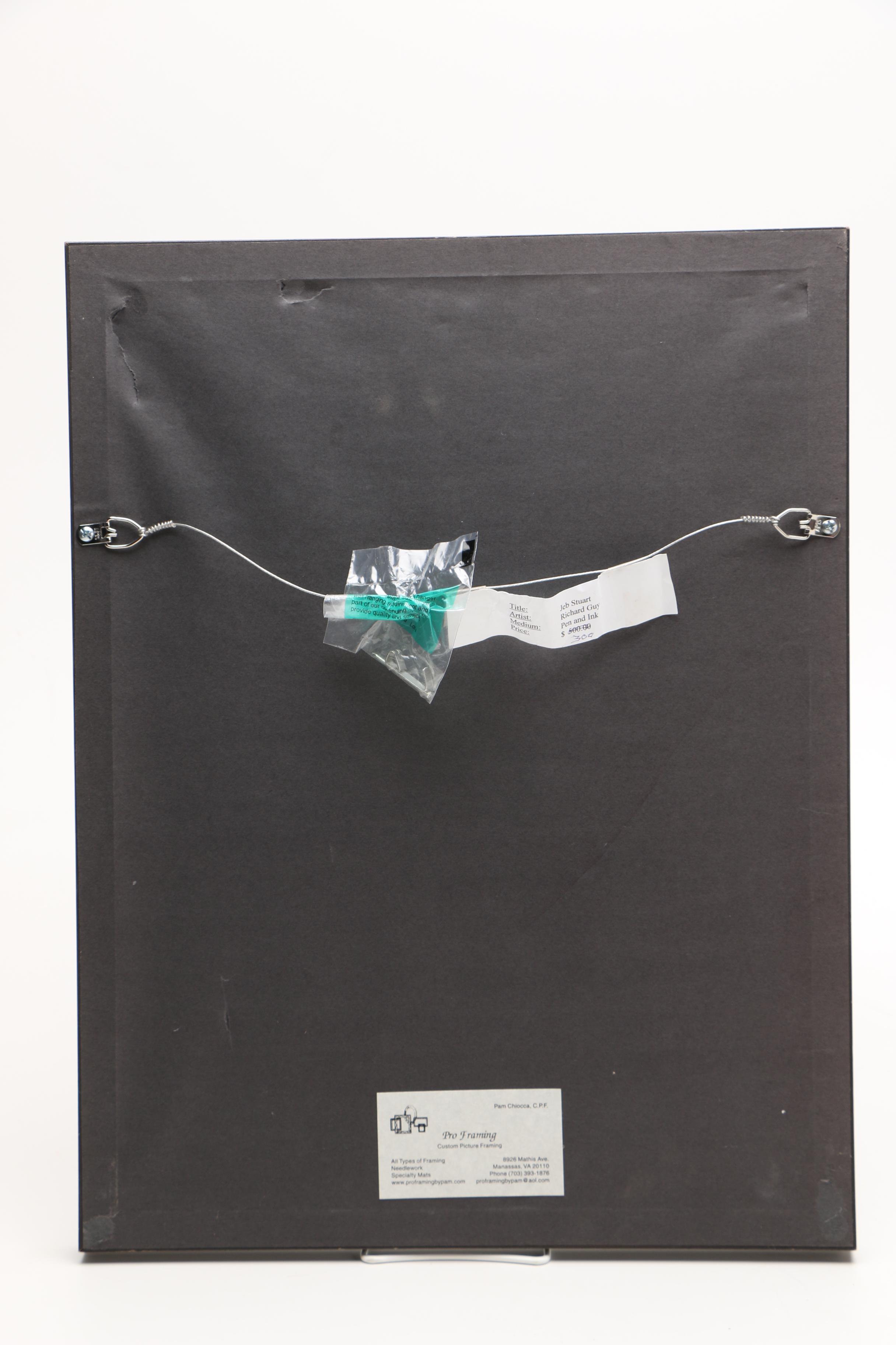 Richard Guy Original Pen and Ink Drawings of Civil War Figures