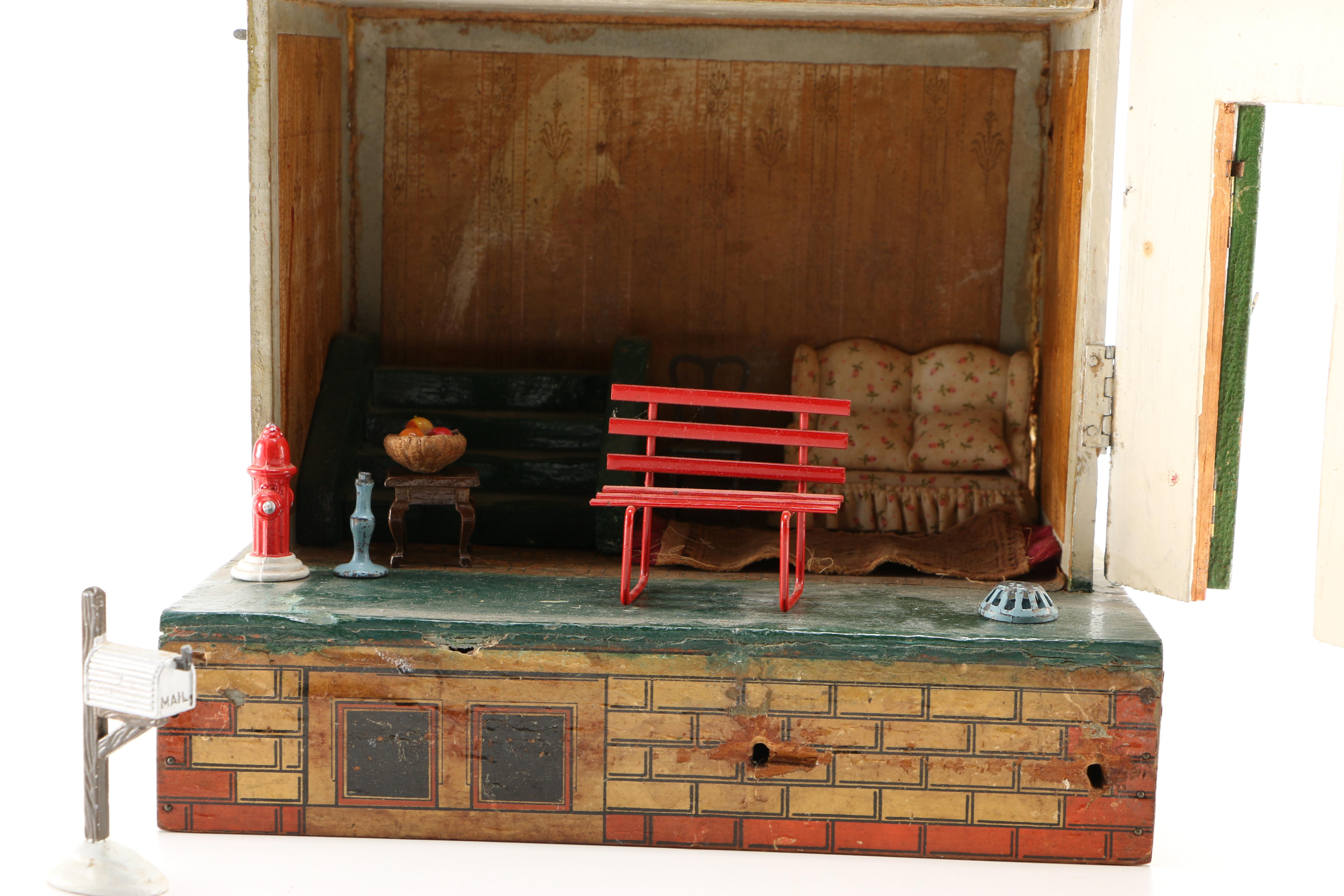 Handmade Wooden Dollhouse with Furniture