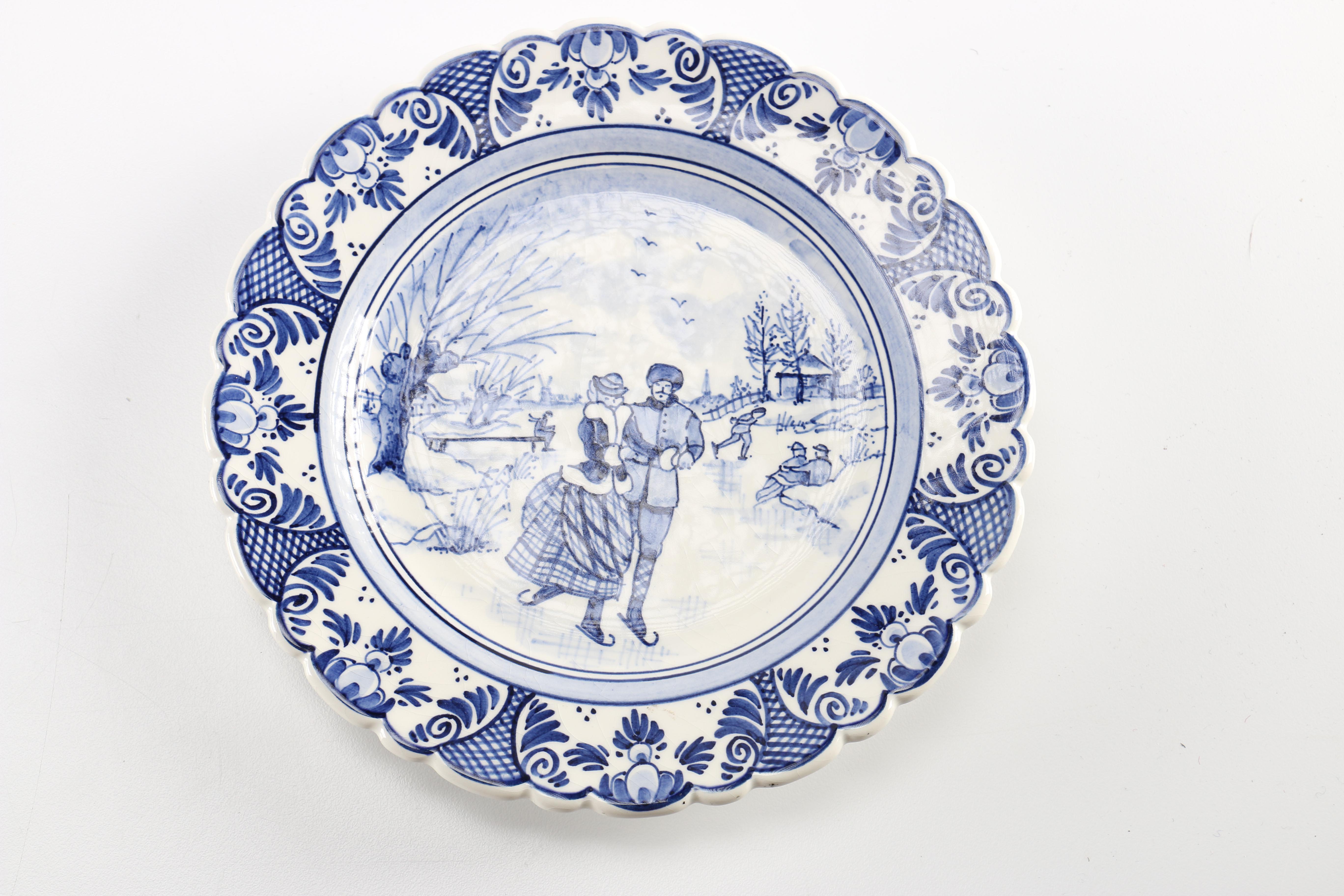Decorative Blue Plates Featuring Royal Copenhagen