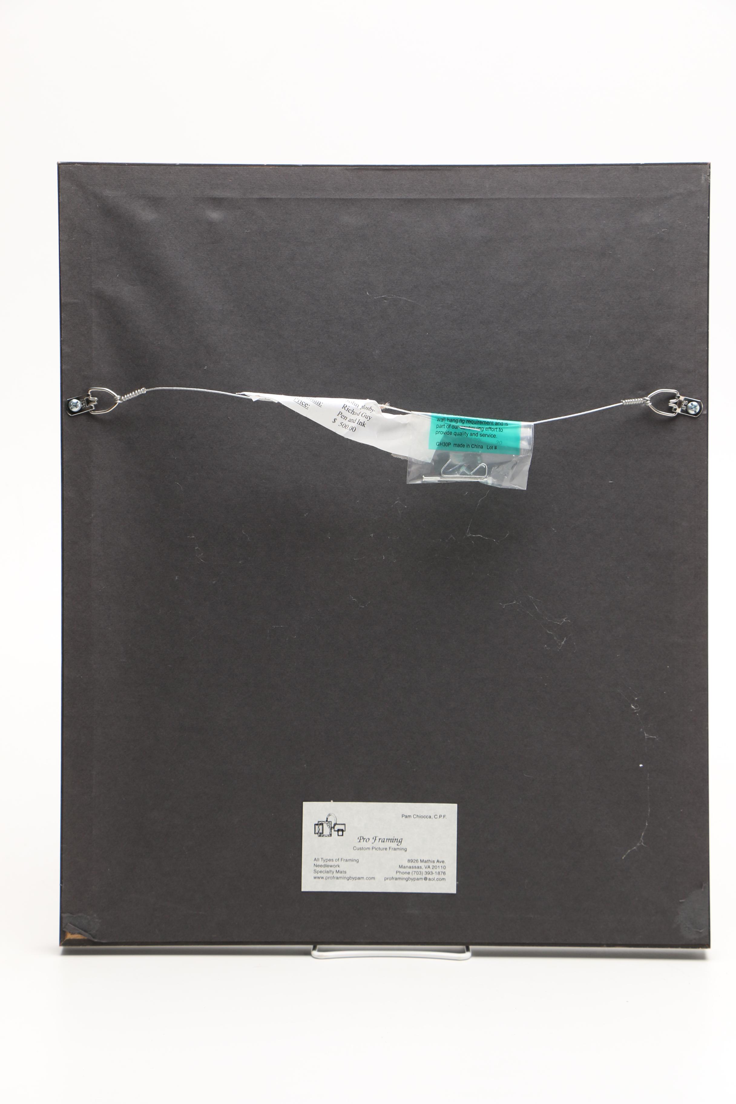 Richard Guy Original Pen and Ink Drawings of Civil War Figures