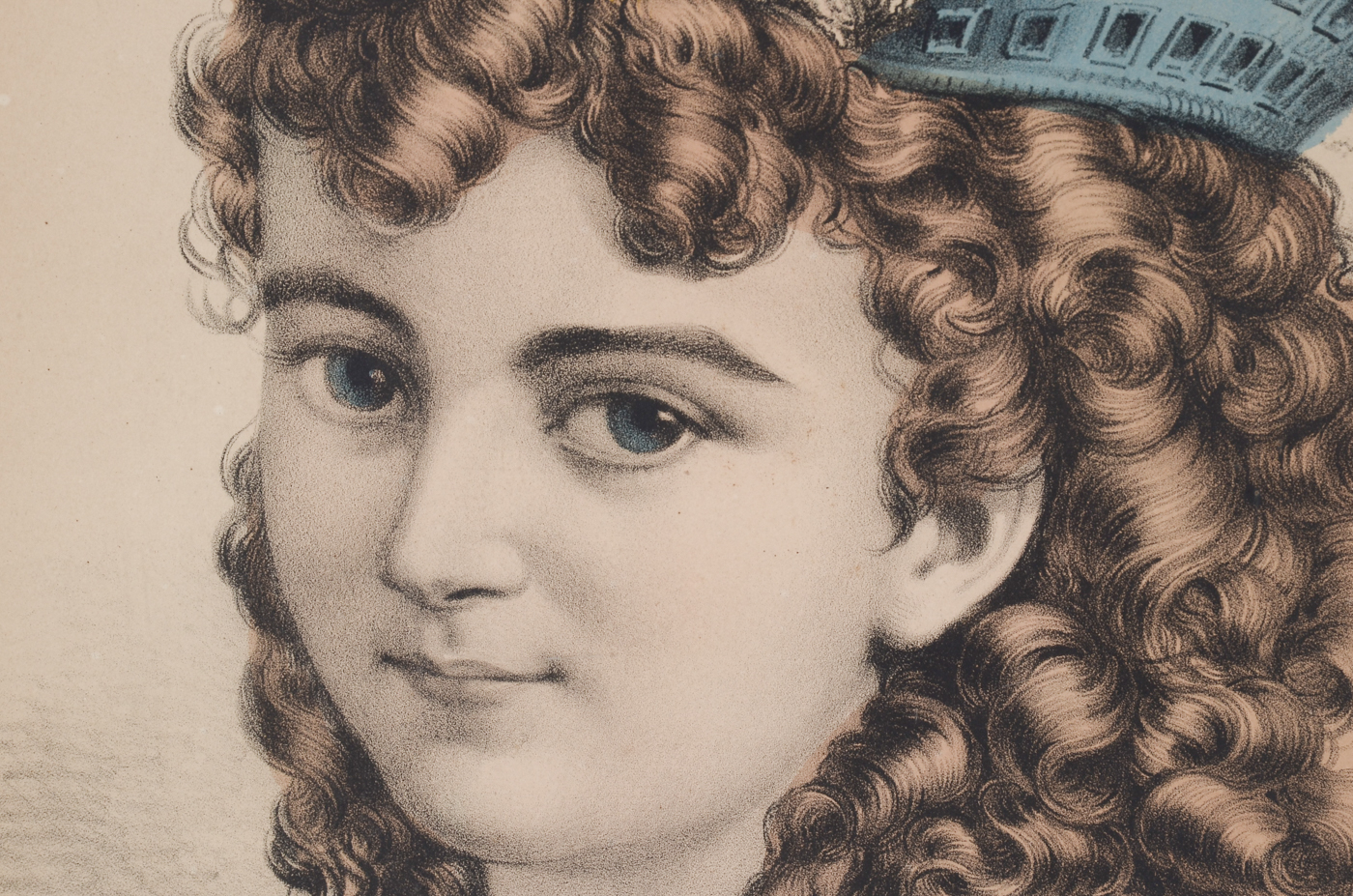 Antique Currier & Ives Hand-Colored Lithograph "Fifth Avenue Belle"