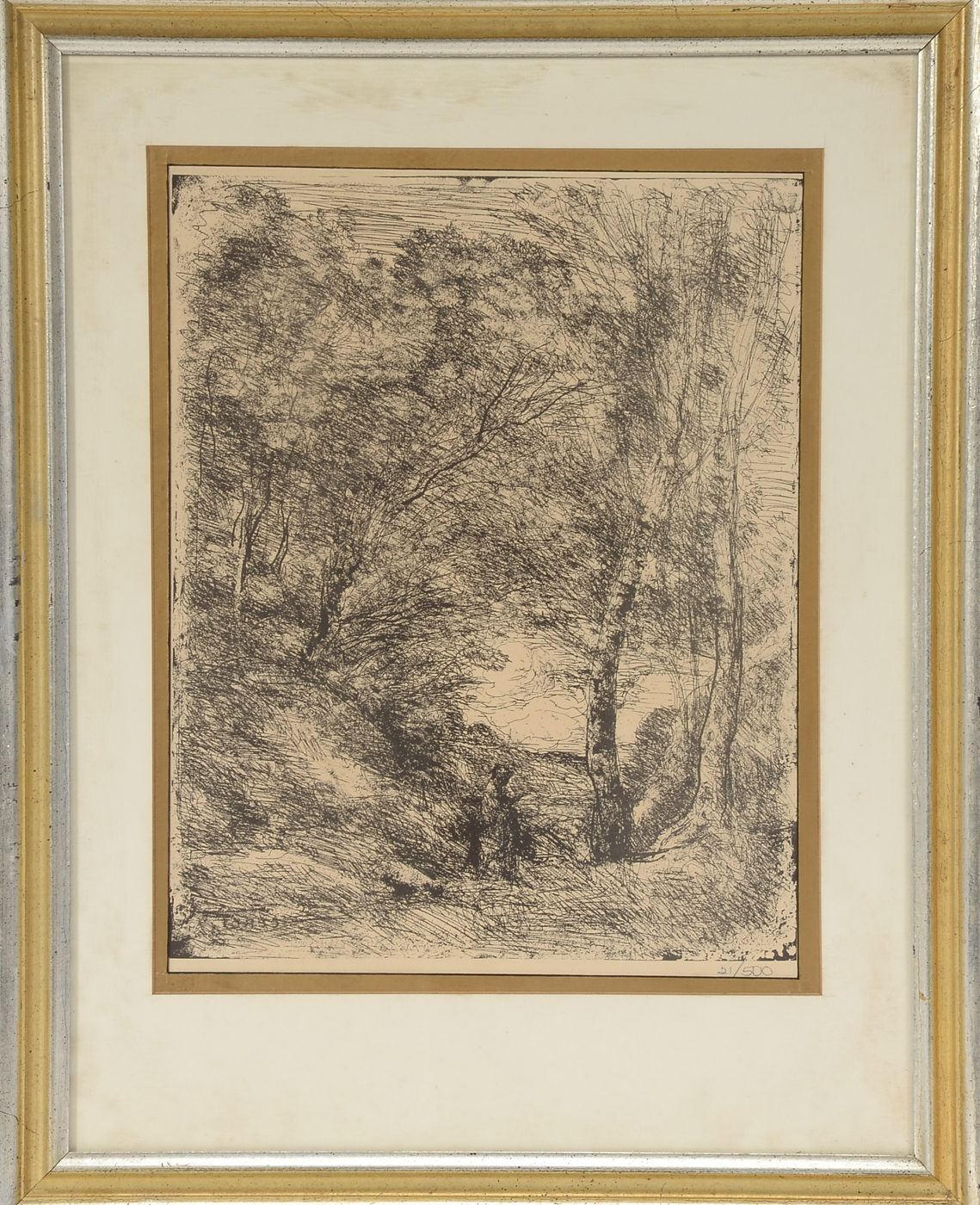 Lithographic Reproduction of Landscape Etching after Corot