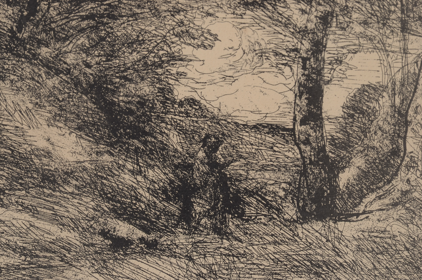 Lithographic Reproduction of Landscape Etching after Corot