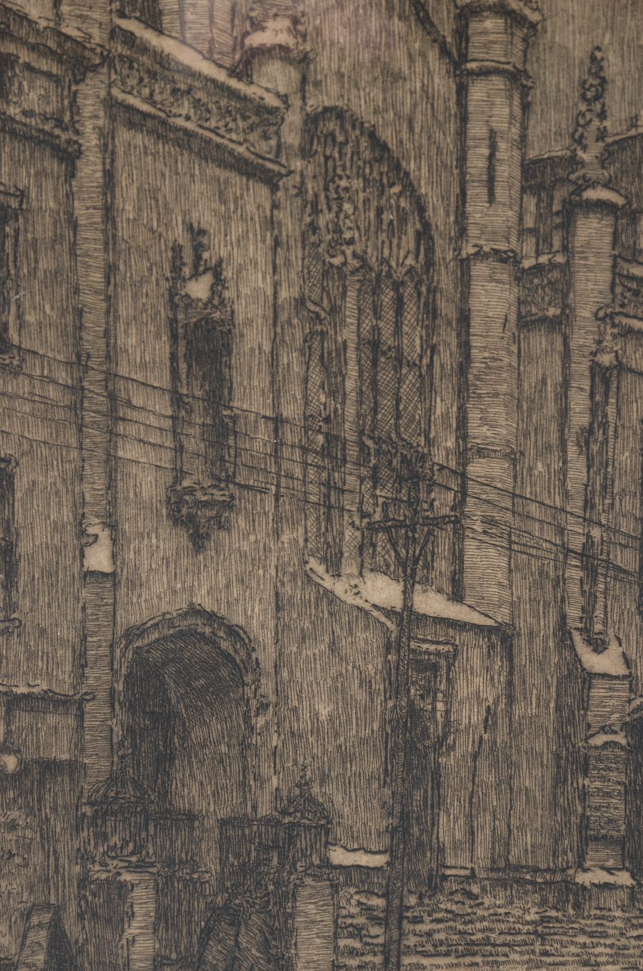 E. T. Hurley Signed 1914 Etching "Christ Church"
