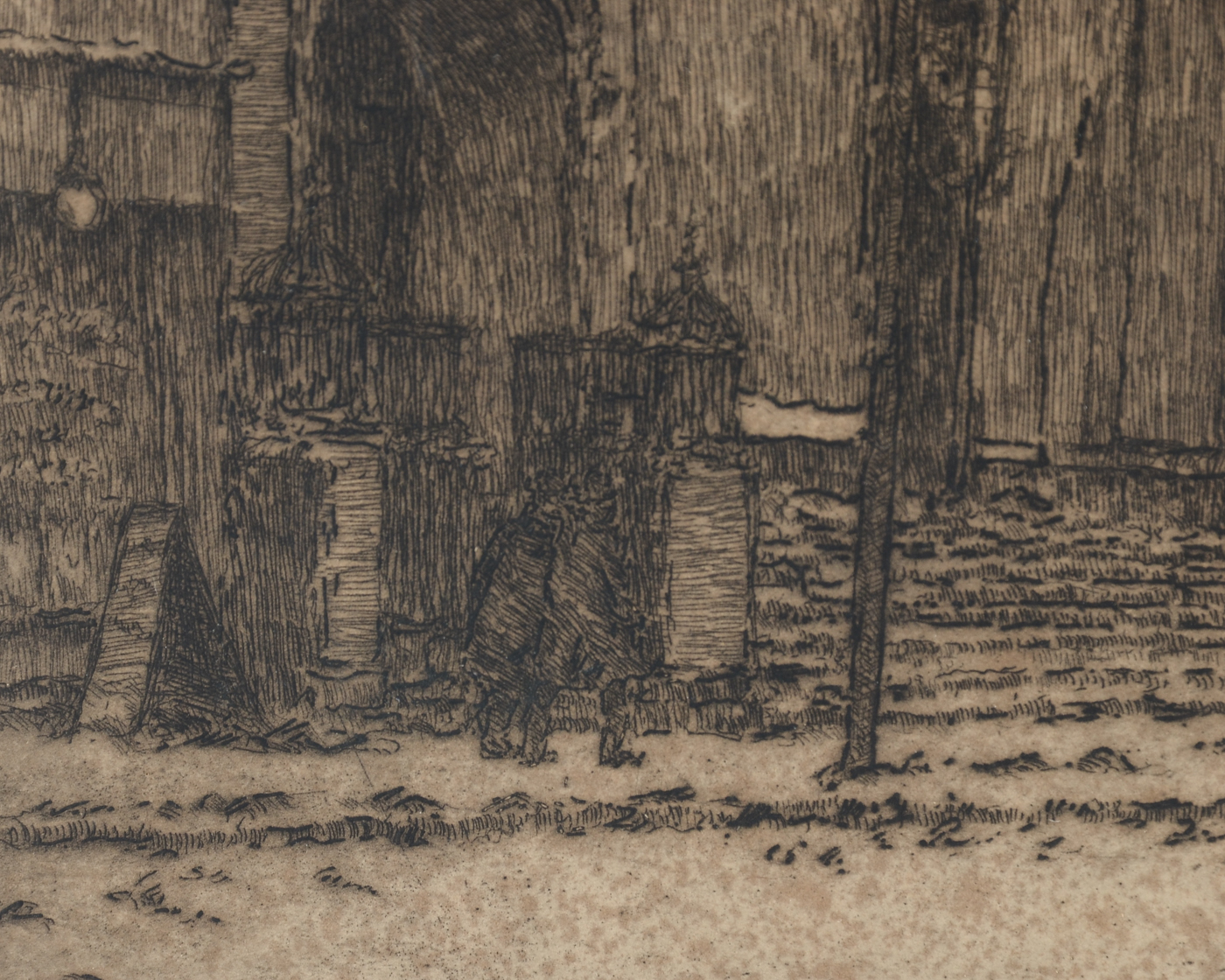 E. T. Hurley Signed 1914 Etching "Christ Church"