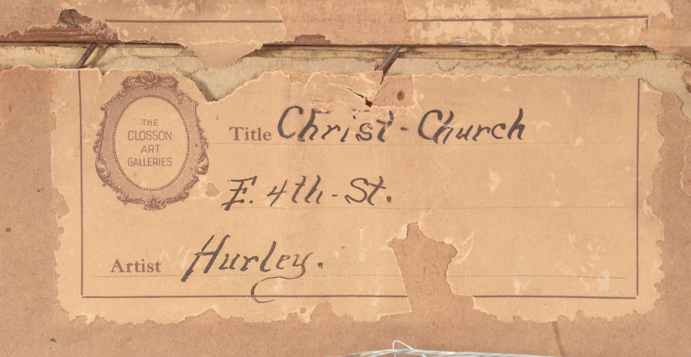 E. T. Hurley Signed 1914 Etching "Christ Church"