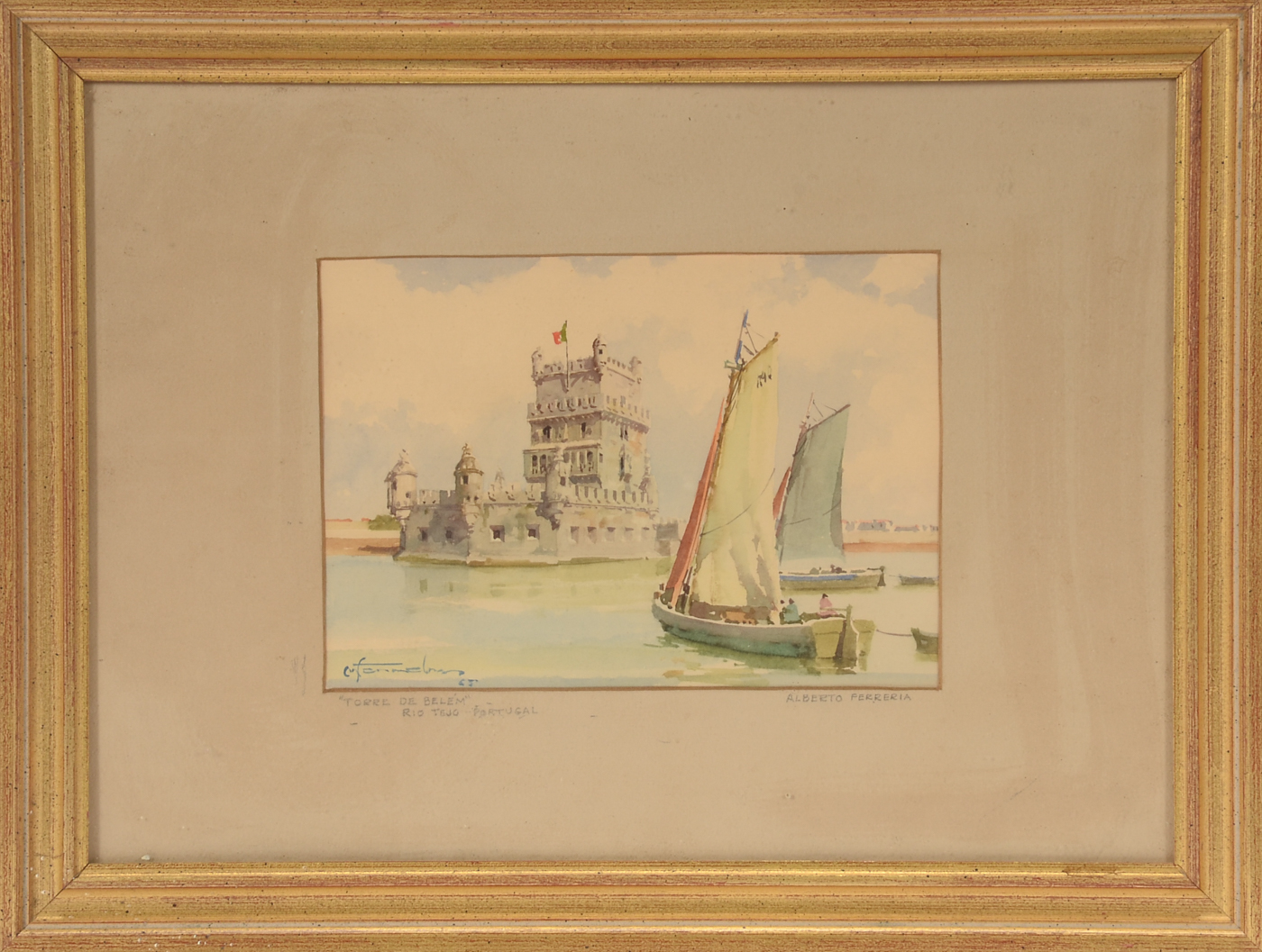 Alberto Ferreria Original Watercolor "Torre de Belém"