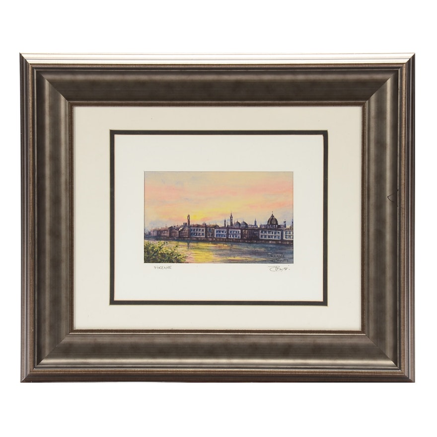 Original Signed Watercolor Painting "Firenze"