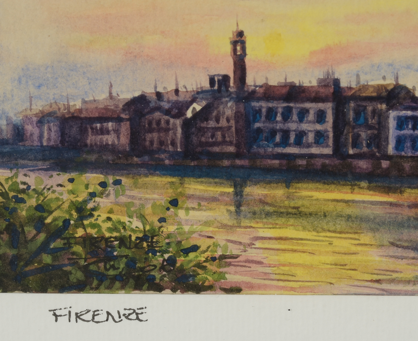 Original Signed Watercolor Painting "Firenze"