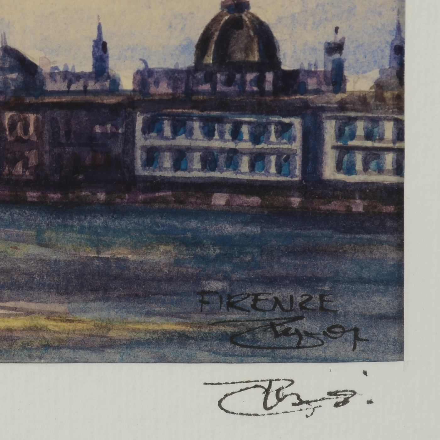 Original Signed Watercolor Painting "Firenze"