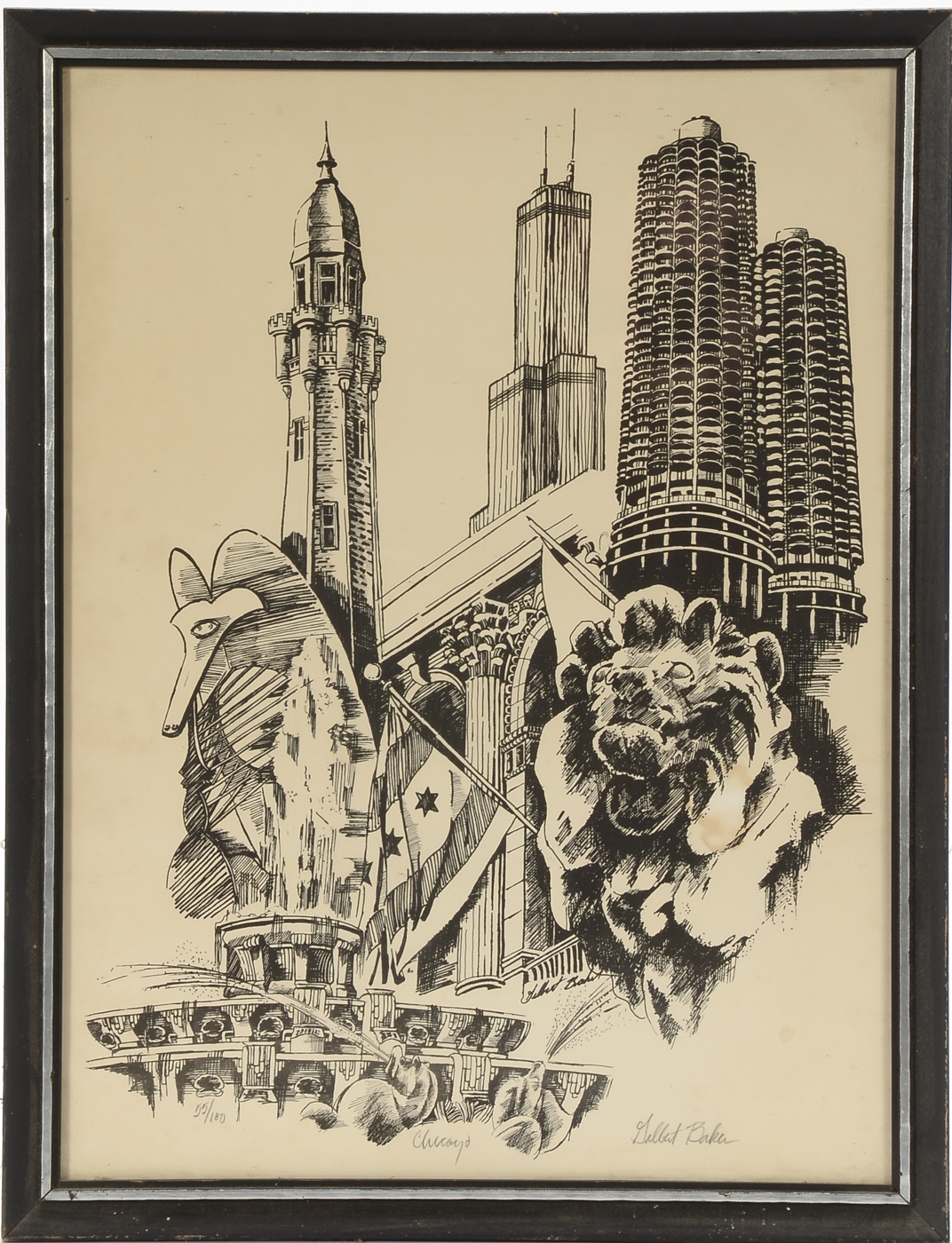 Gilbert Baker Signed Limited Edition Lithograph "Chicago"