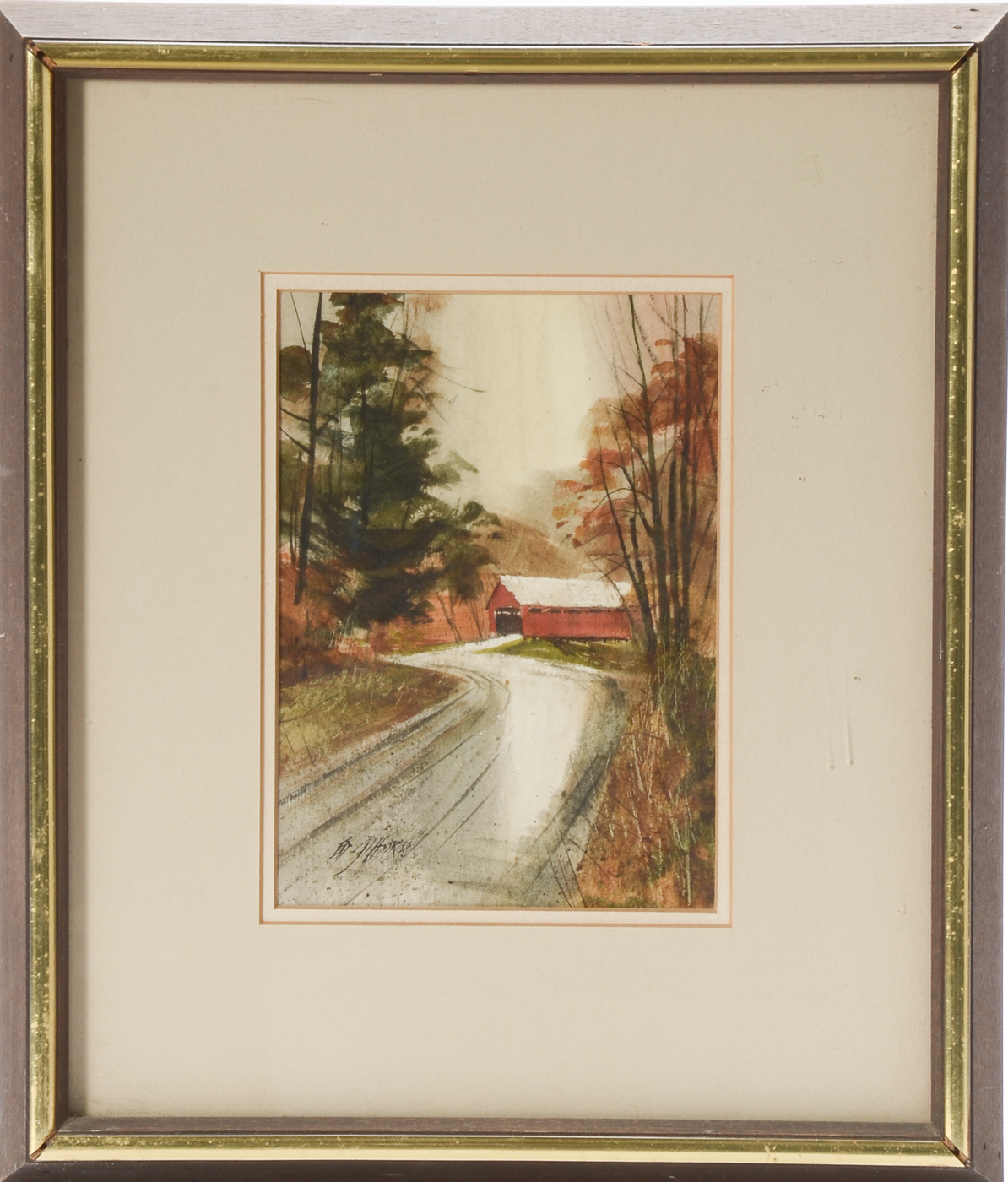Edward Gifford Original Watercolor "Everett Covered Bridge"