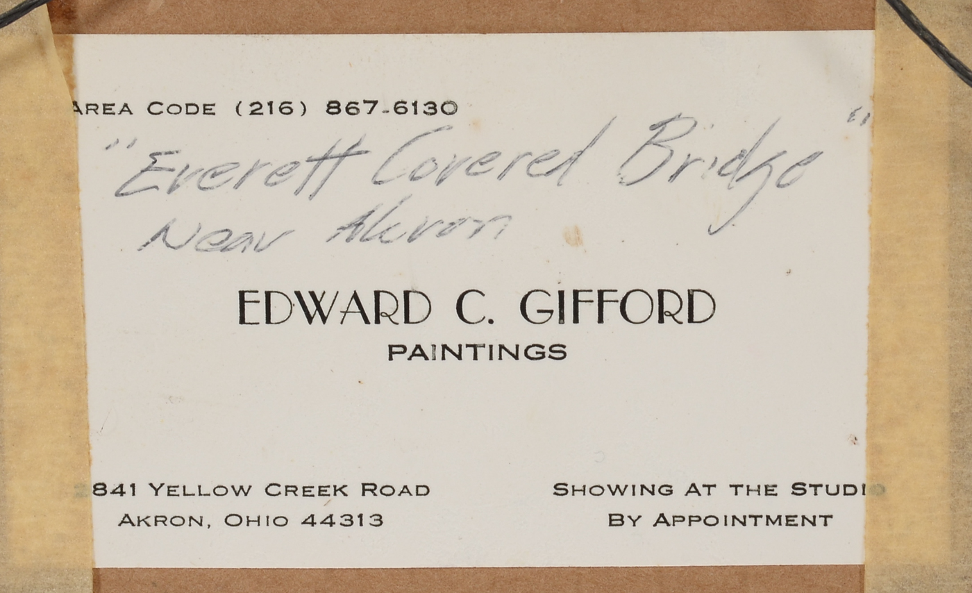 Edward Gifford Original Watercolor "Everett Covered Bridge"