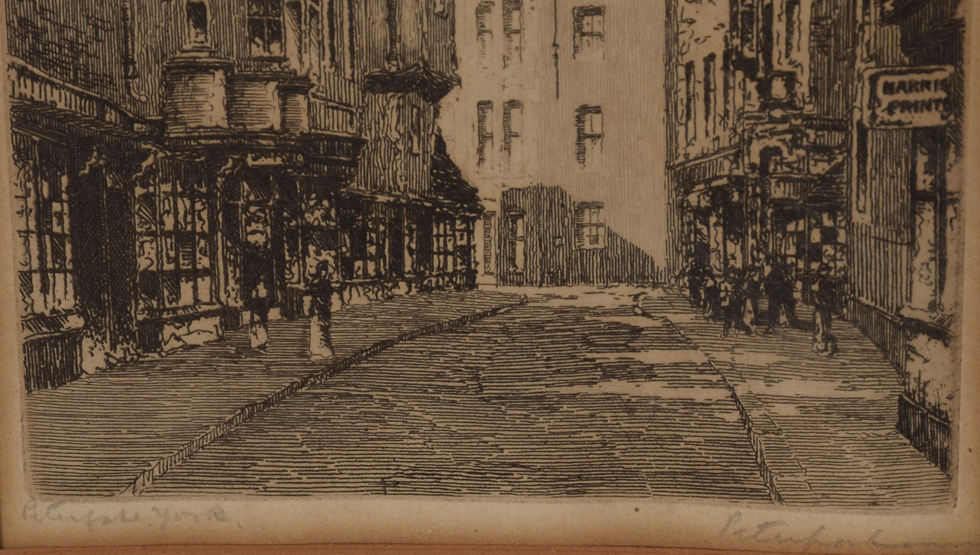 Original Signed Etching of a Parisian Street Scene