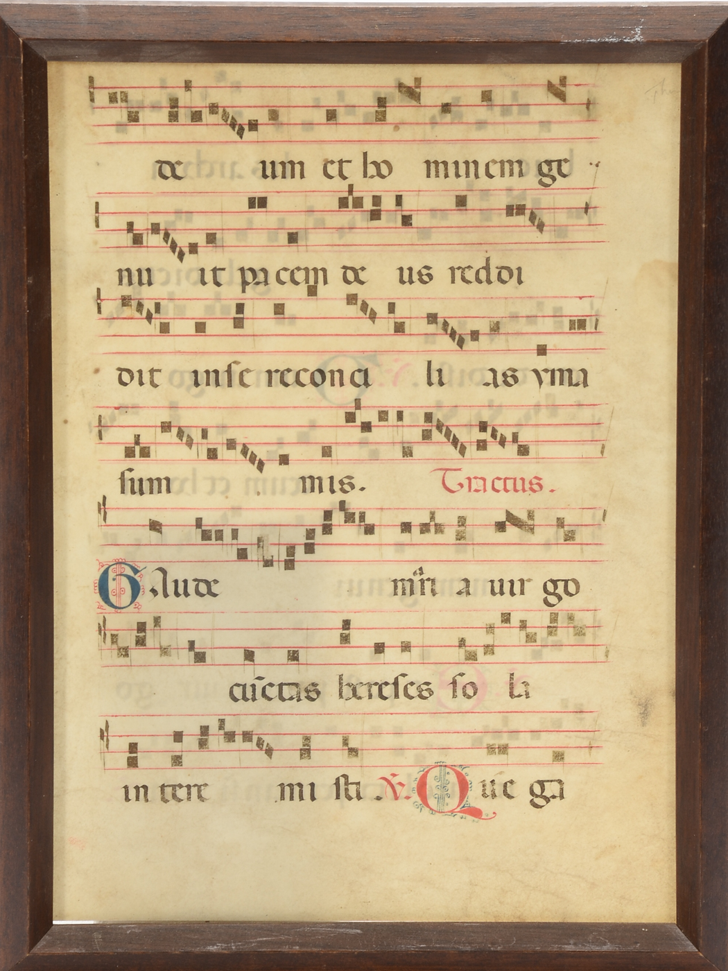 Antique Hymnal Leaf on Vellum