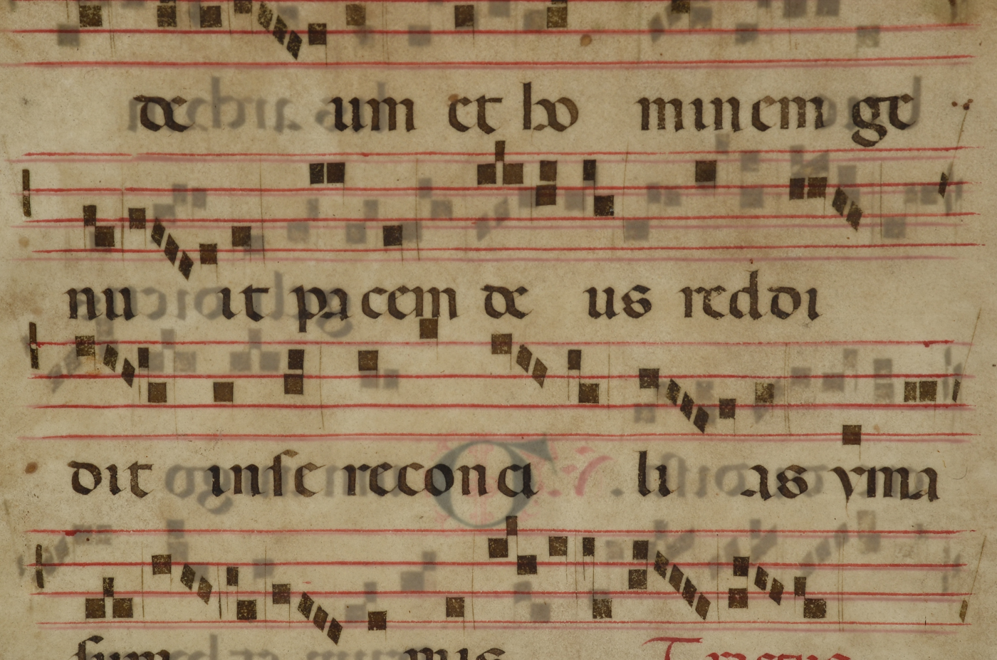 Antique Hymnal Leaf on Vellum