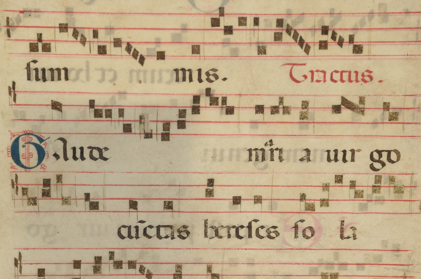 Antique Hymnal Leaf on Vellum