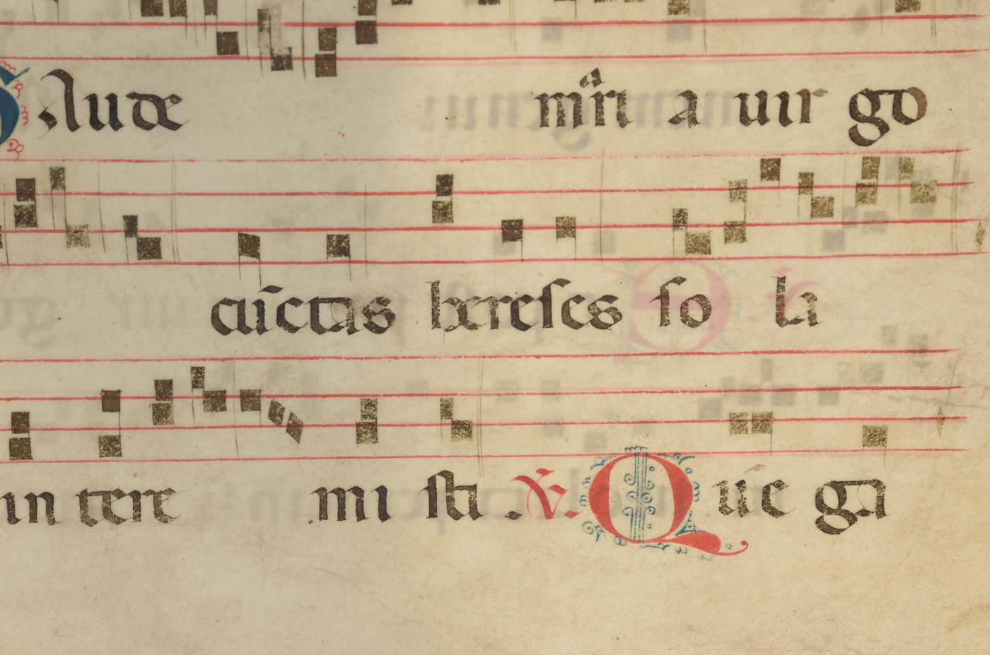 Antique Hymnal Leaf on Vellum