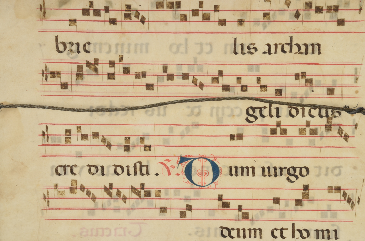 Antique Hymnal Leaf on Vellum