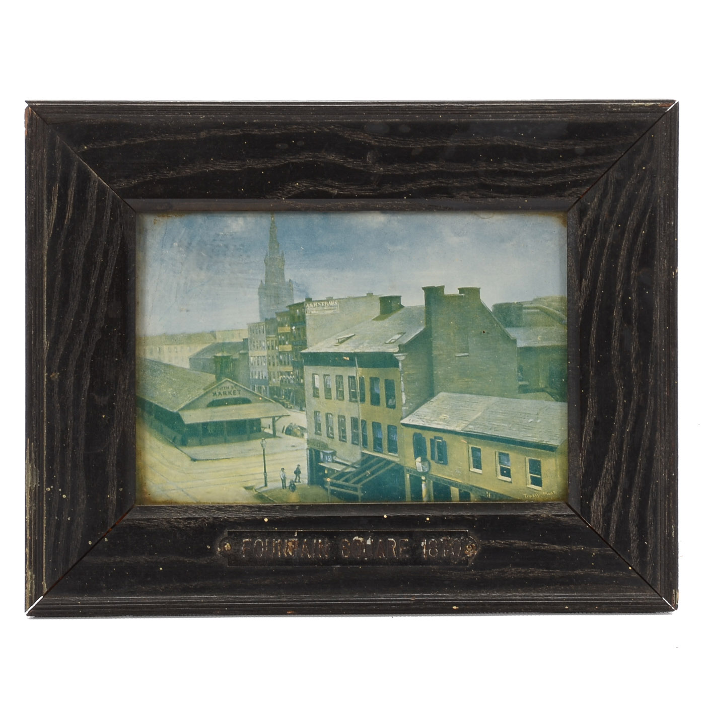 Offset Lithograph of Cincinnati's Fountain Square