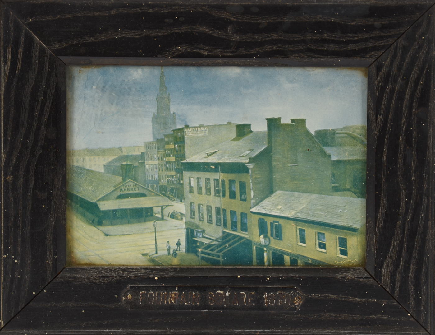 Offset Lithograph of Cincinnati's Fountain Square