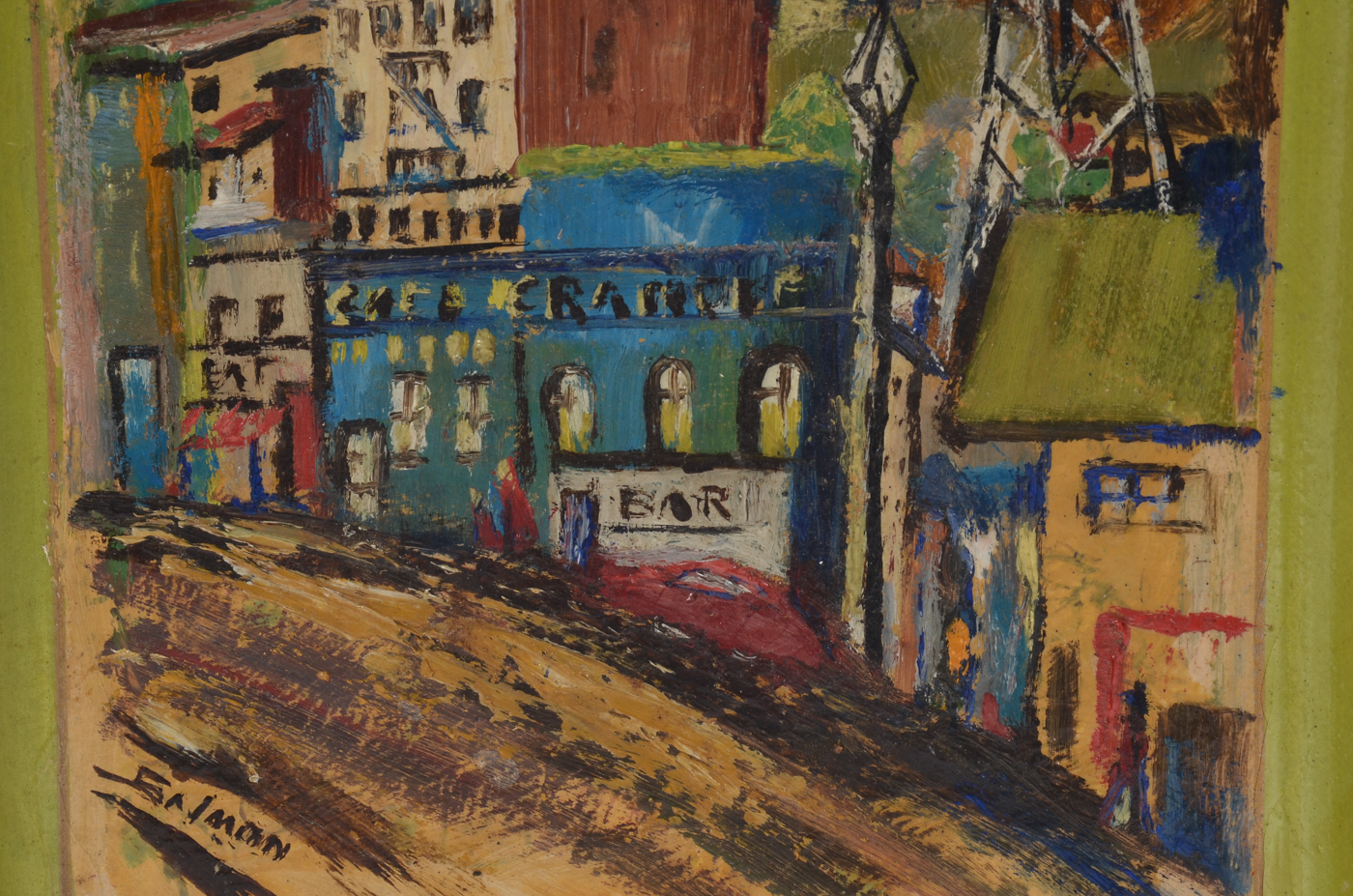 Original Oil Painting on Wooden Tray by Artist Salmon