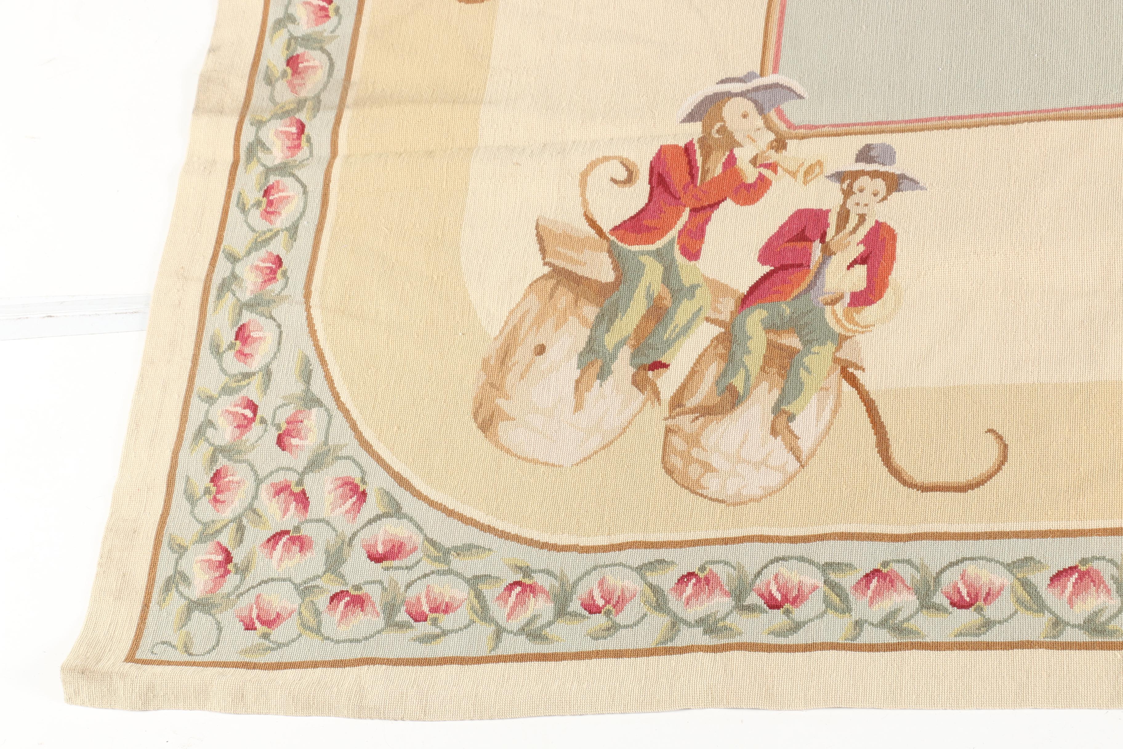 Hand-Knotted Pictorial Monkey Themed Area Rug