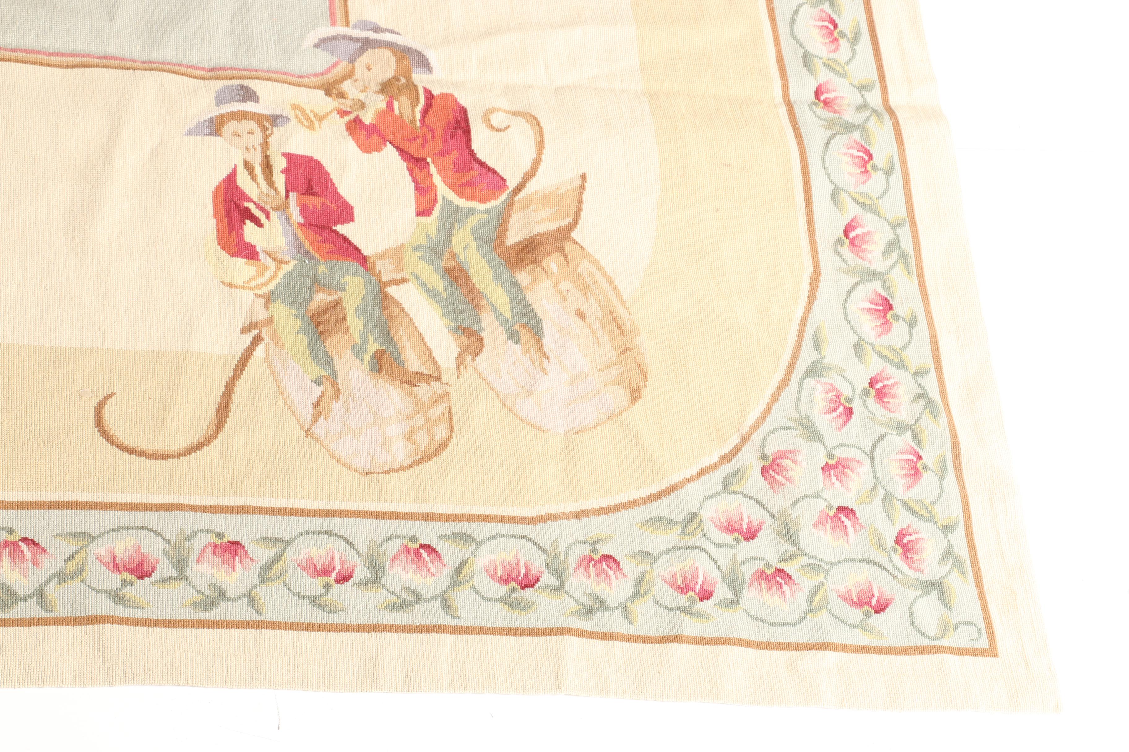 Hand-Knotted Pictorial Monkey Themed Area Rug