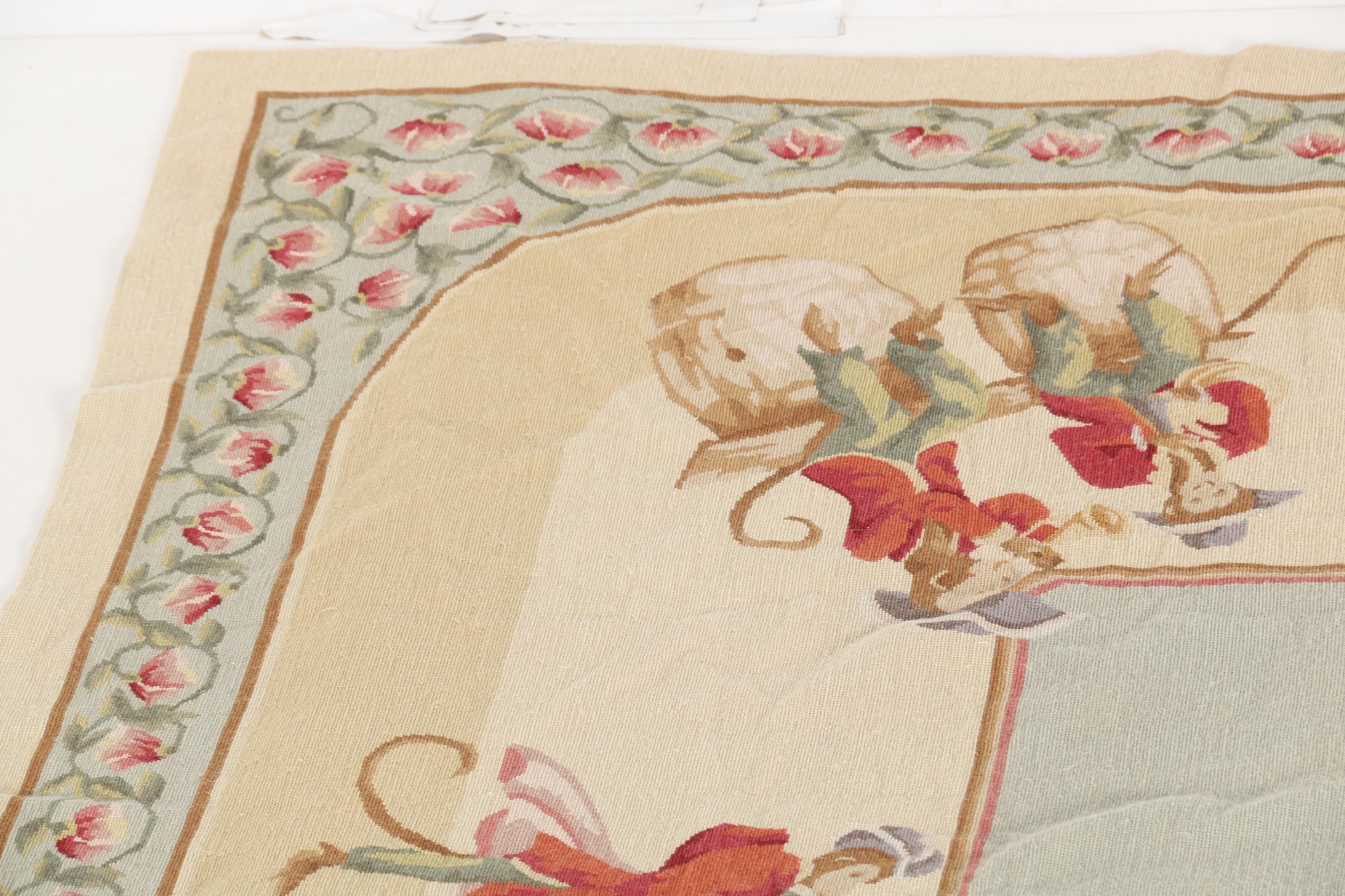 Hand-Knotted Pictorial Monkey Themed Area Rug