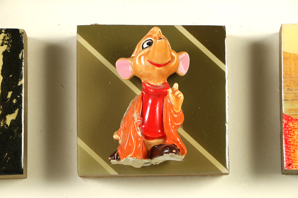 Ik-Joong Kang Mixed Media on Wood "Happy World (Birds 1)"