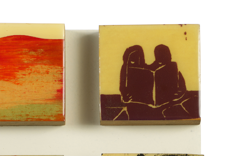 Ik-Joong Kang Mixed Media on Wood "Happy World (Birds 1)"