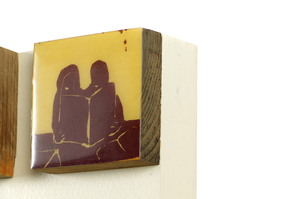 Ik-Joong Kang Mixed Media on Wood "Happy World (Birds 1)"