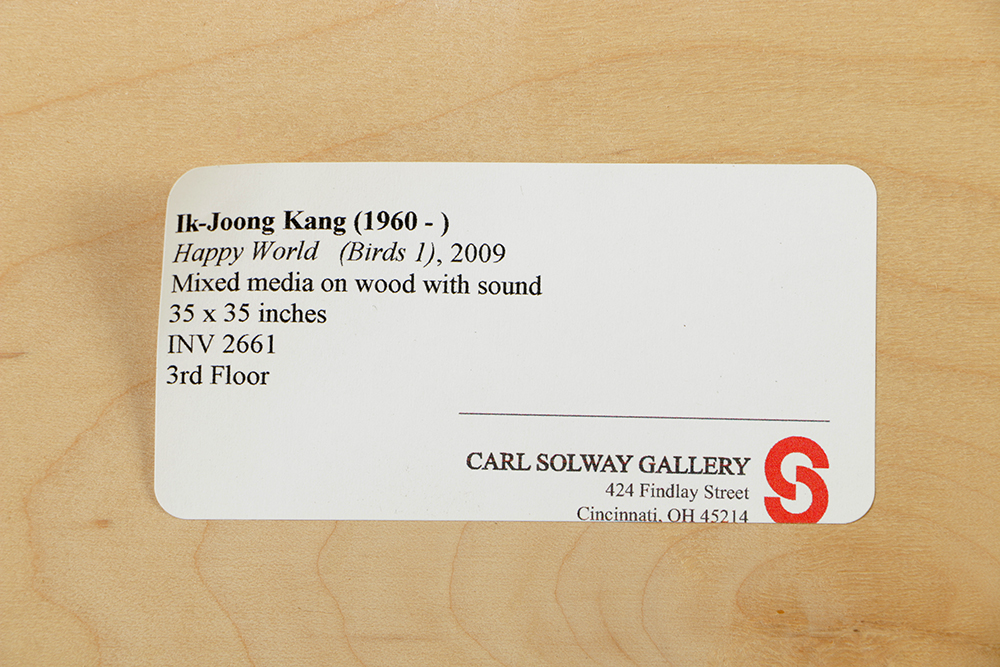 Ik-Joong Kang Mixed Media on Wood "Happy World (Birds 1)"