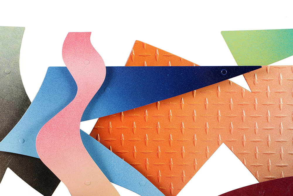 Daniel Roache Painted Metal Sculpture Abstract Composition