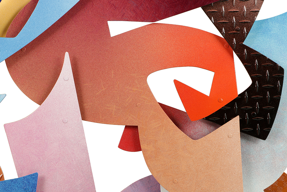 Daniel Roache Painted Metal Sculpture Abstract Composition