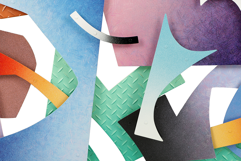 Daniel Roache Painted Metal Sculpture Abstract Composition