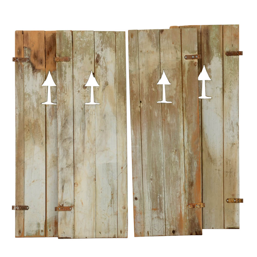 Set of Four Vintage Pine Shutters