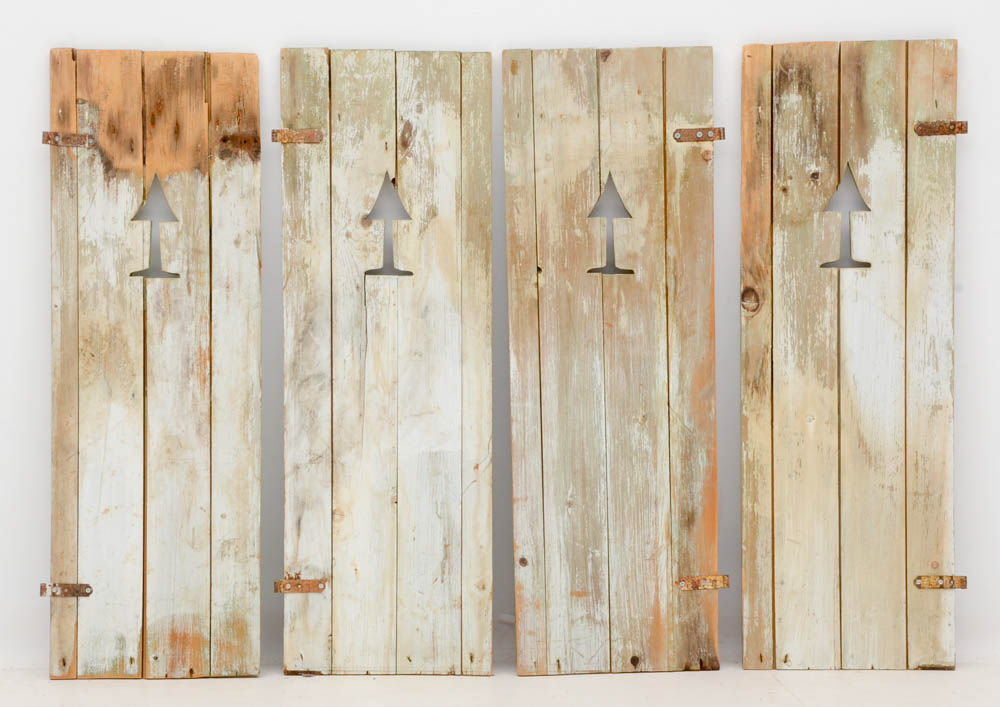 Set of Four Vintage Pine Shutters