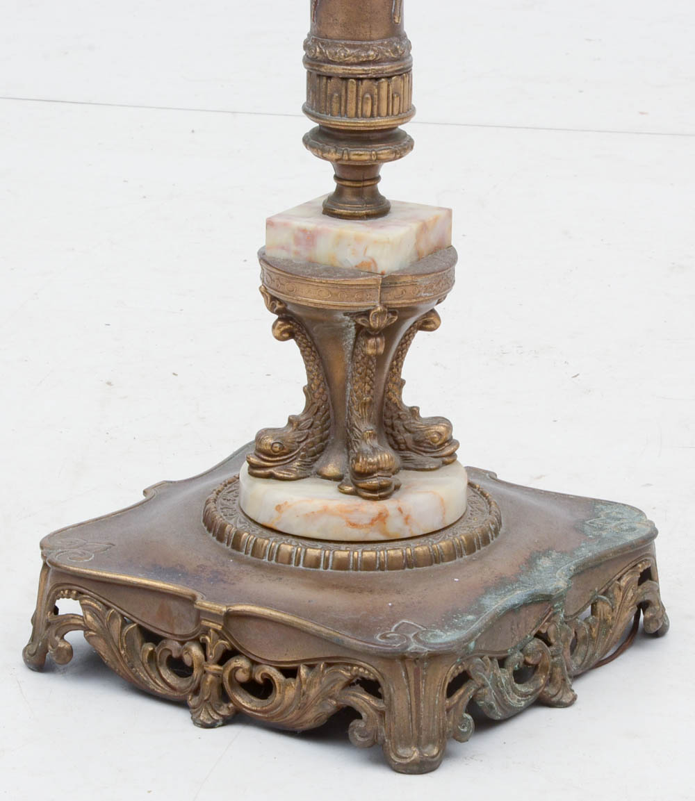 Ornate Bronze-Tone Metal Floor Lamp