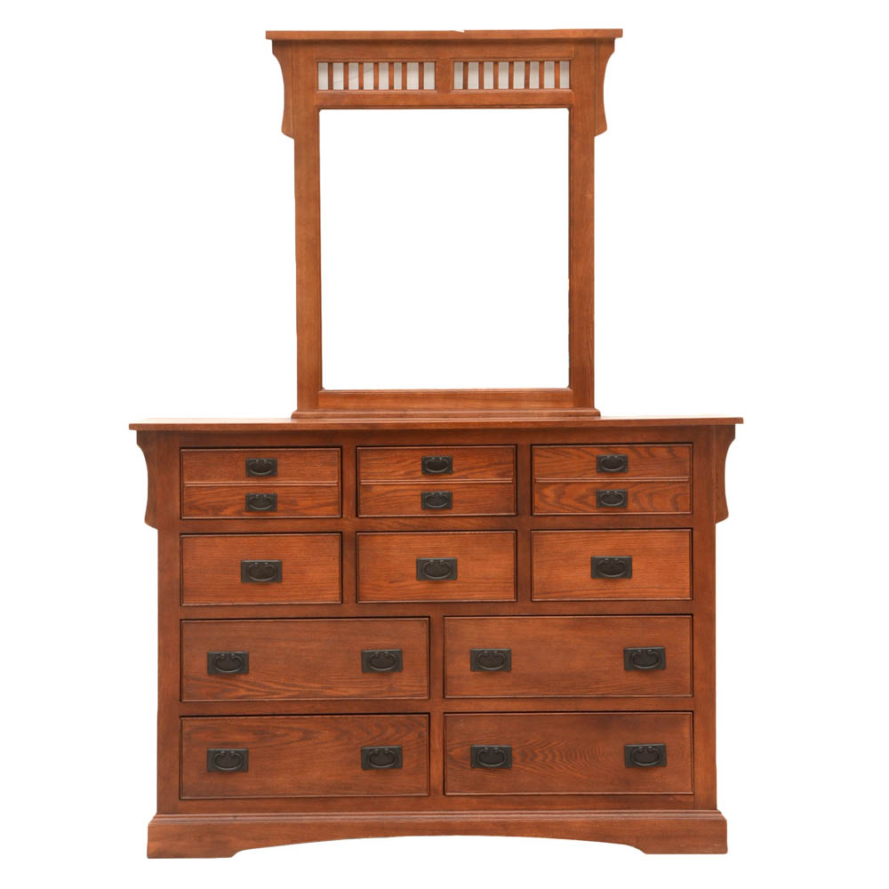 Mission Oak Style Dresser with Mirror