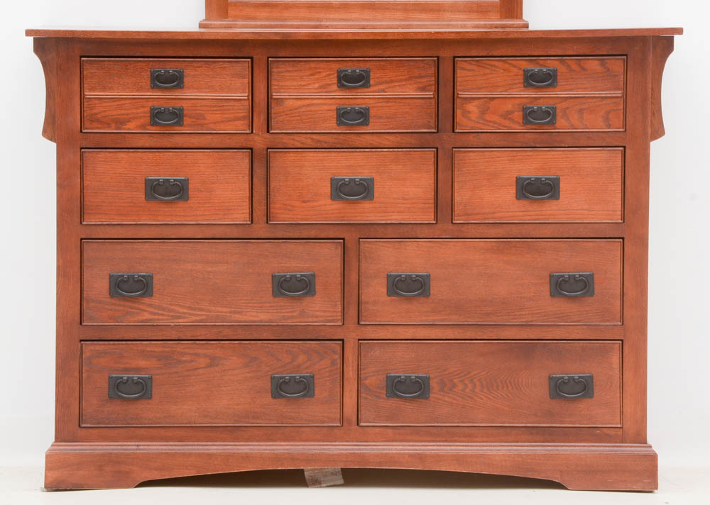 Mission Oak Style Dresser with Mirror