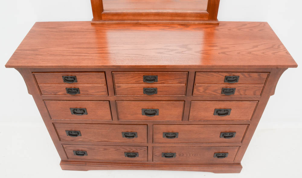 Mission Oak Style Dresser with Mirror