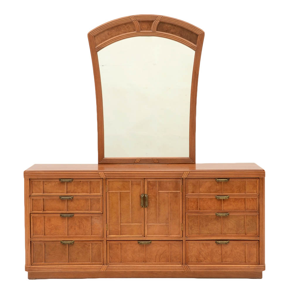 Art Deco Style Triple Dresser with Mirror