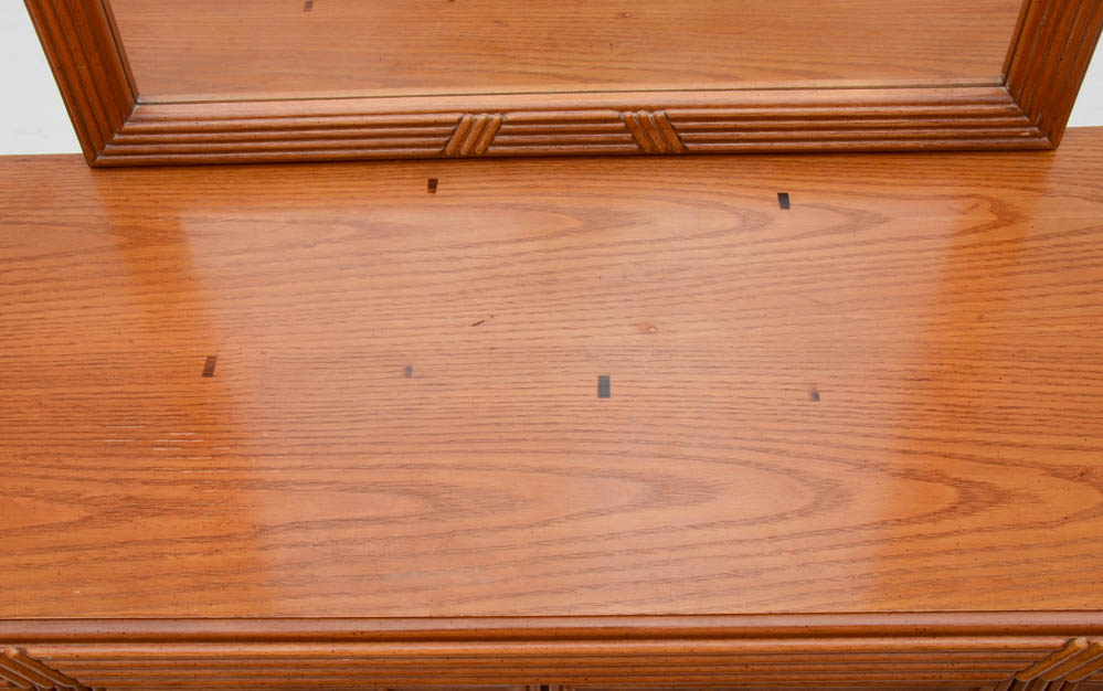 Art Deco Style Triple Dresser with Mirror