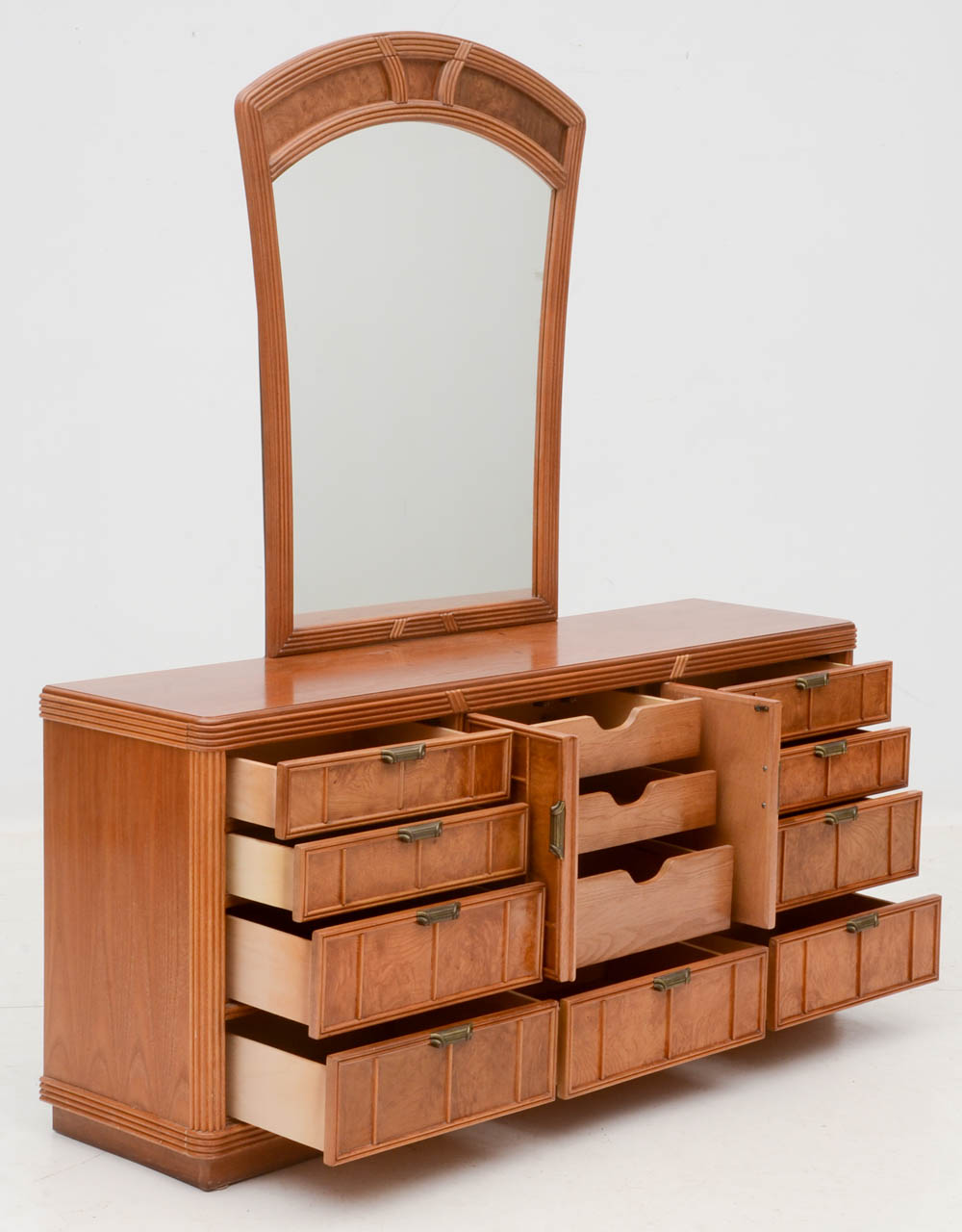 Art Deco Style Triple Dresser with Mirror