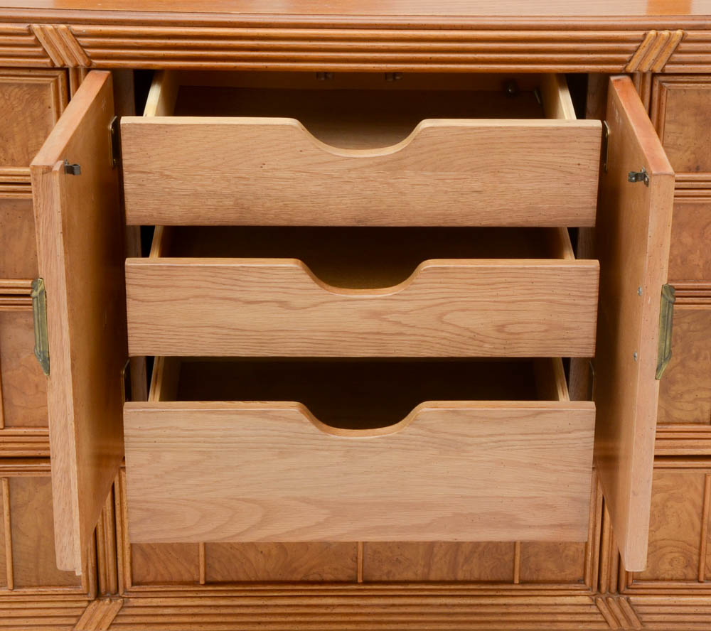 Art Deco Style Triple Dresser with Mirror