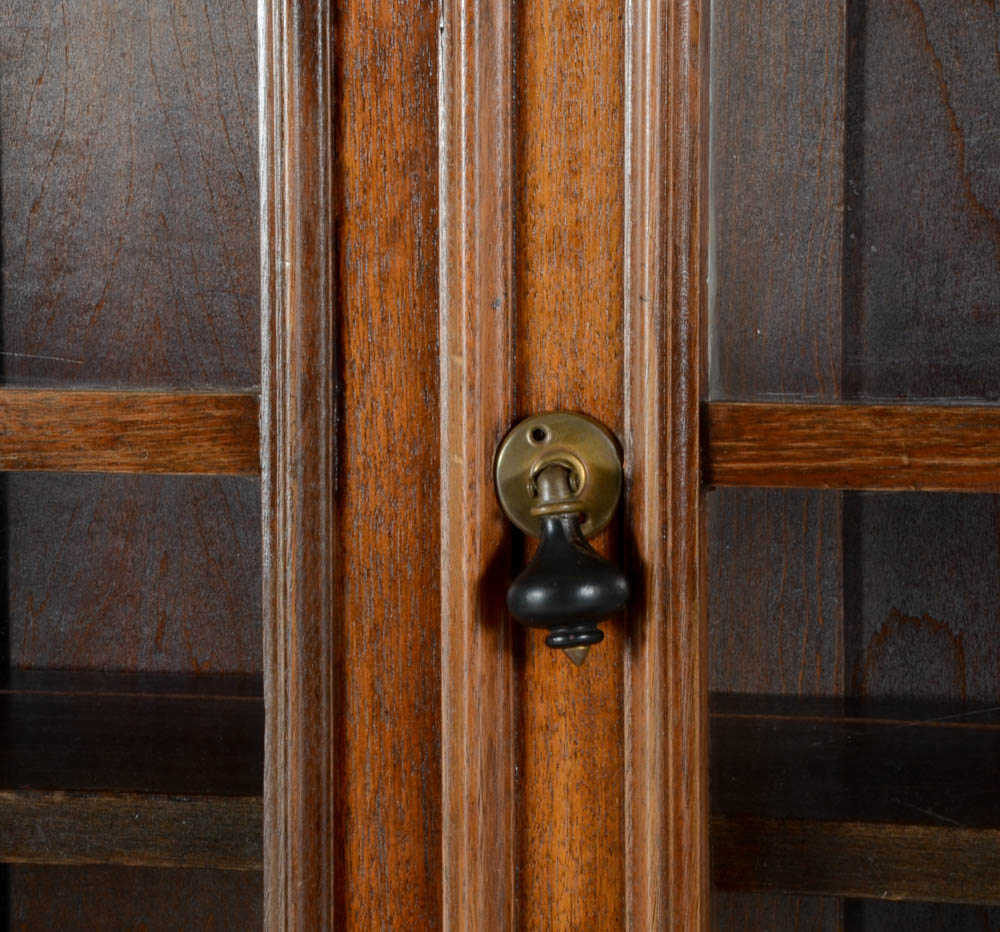 Victorian Walnut Bookcase on Cabinet