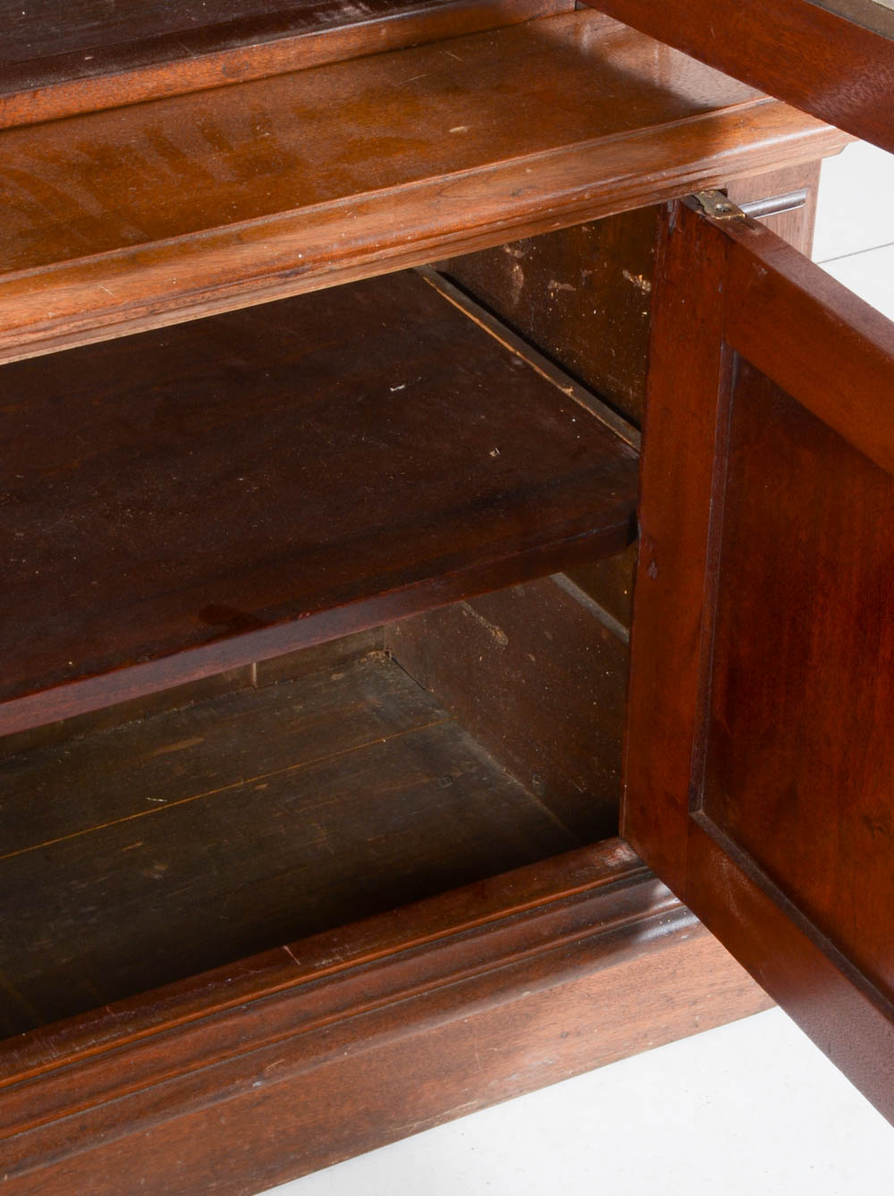 Victorian Walnut Bookcase on Cabinet
