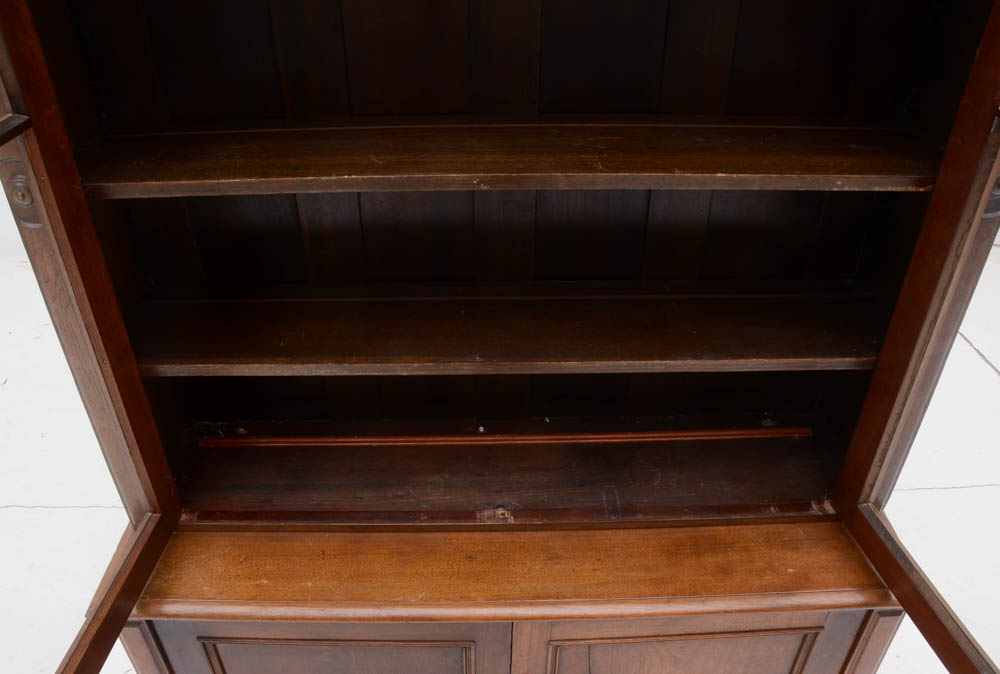 Victorian Walnut Bookcase on Cabinet